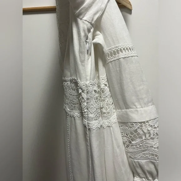 NWOT Soft Surroundings Araminta White Linen and Lace Maxi Dress Women’s Size 12 - Picture 10 of 10